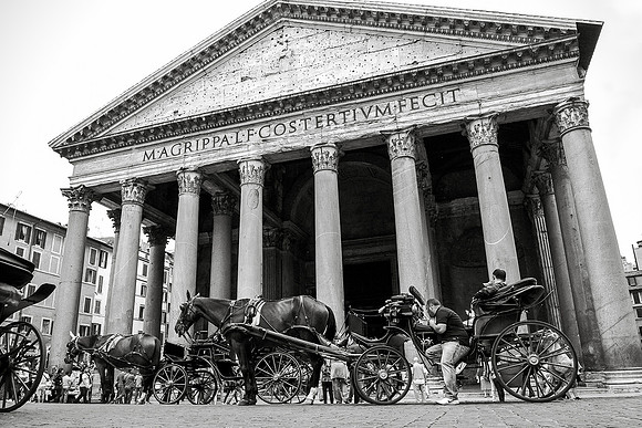 M·AGRIPPA·L·F·COS·TERTIVM·FECIT - The Pantheon, Rome, Italy
